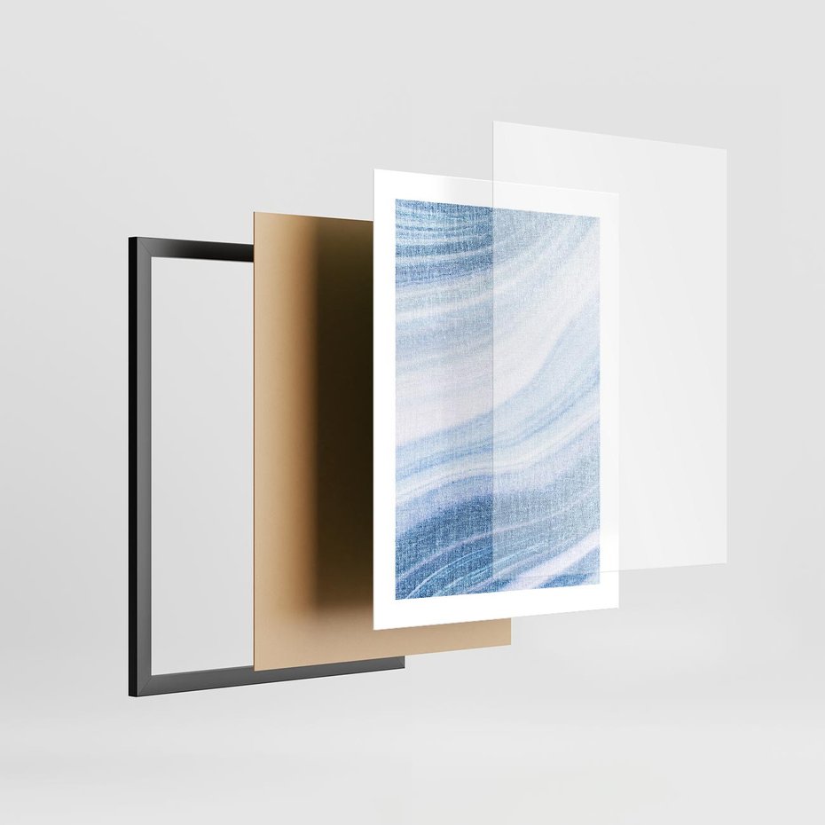 Plakat w ramie 30x40 - Abstrakcyjna akwarela - abstrakcja, akwarela - rama czarna