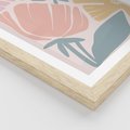 Plakat w ramie 50x70 - Rozkwitające Harmonie Natury - pastelowe kwiaty, na beżowym tle - rama drewno