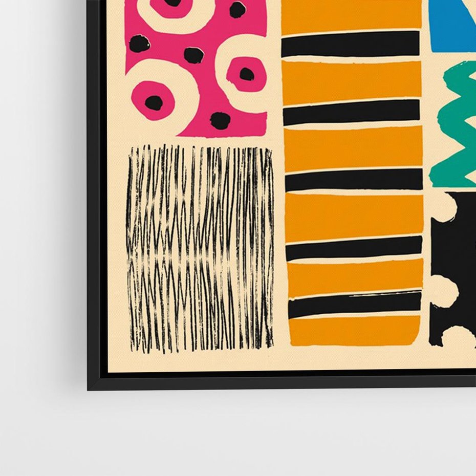 Obraz w ramie 70x50 - Etno Boho - etno ornamenty, boho klimat - rama czarna