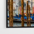 Obraz w ramie 50x50 - Urok Wenecji - fotografia, przystań w Wenecji - rama czarna