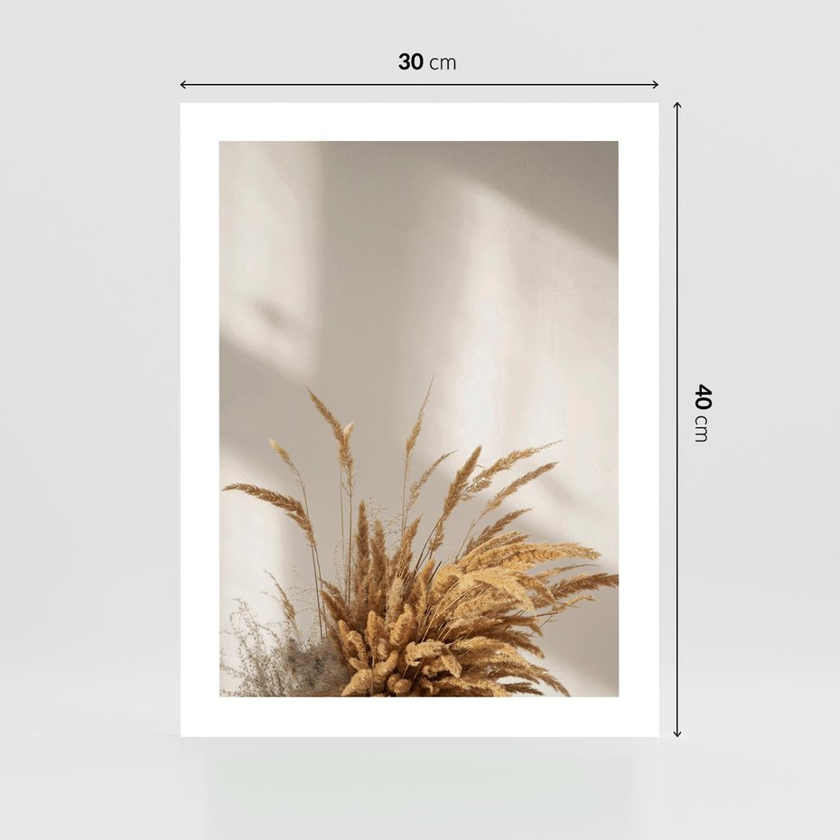 Plakat bez ramy 30x40 - Natura i Elegancja: Obraz Boho - trawy, boho