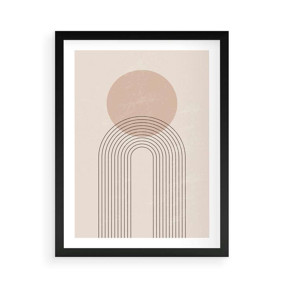 Plakat w ramie 50x70 - Konturem Zdefiniowane - boho plakat, minimalizm - rama czarna