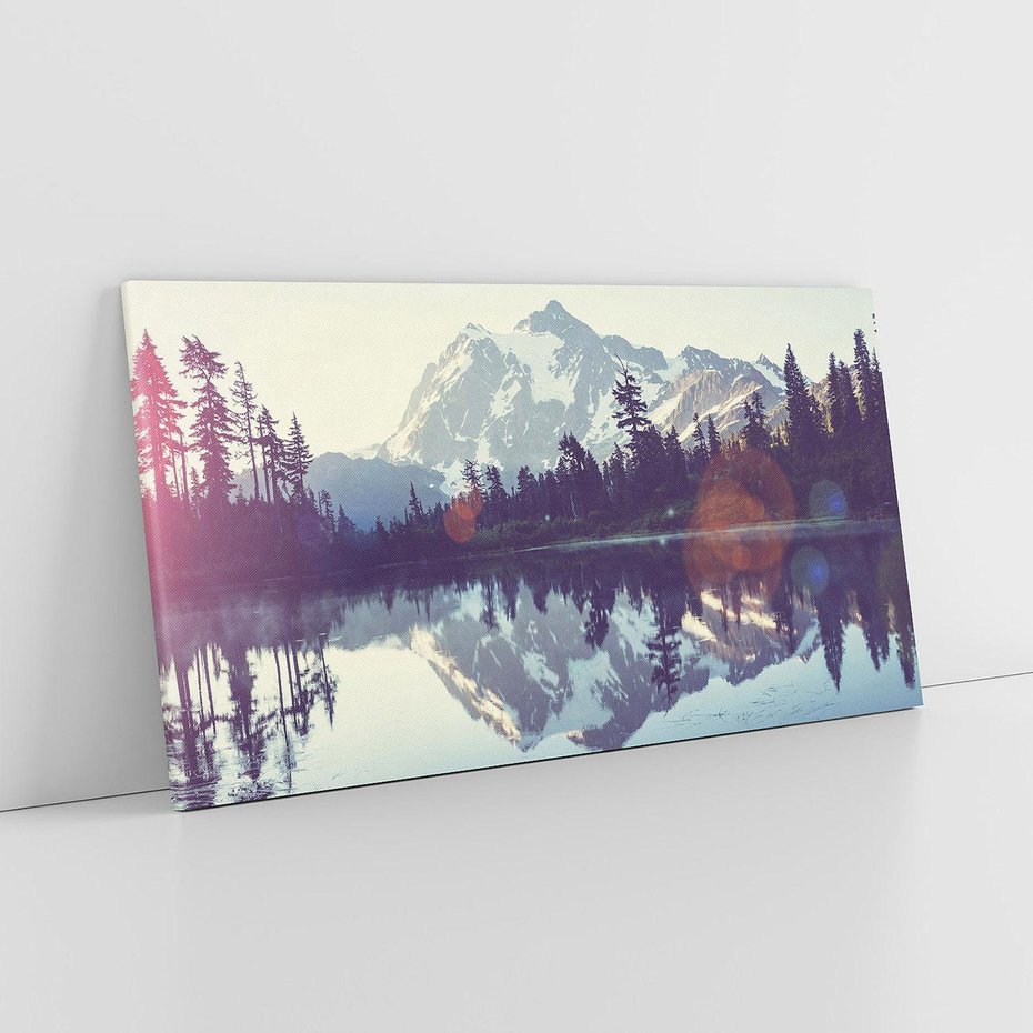 Obraz na płótnie 120x60 - Refleksje nad jeziorem w lesie - jezioro, las