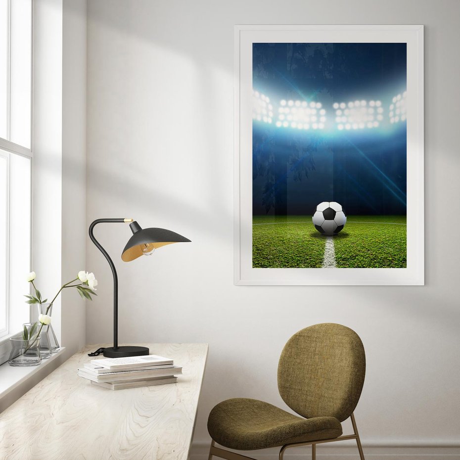 Plakat bez ramy 30x40 - Piłka w drodze do gola - piłka, gol