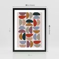 Plakat w ramie 30x40 - Kolorowe Echo Boho - abstrakcyjny obraz, geometryczna kompozycja - rama czarna