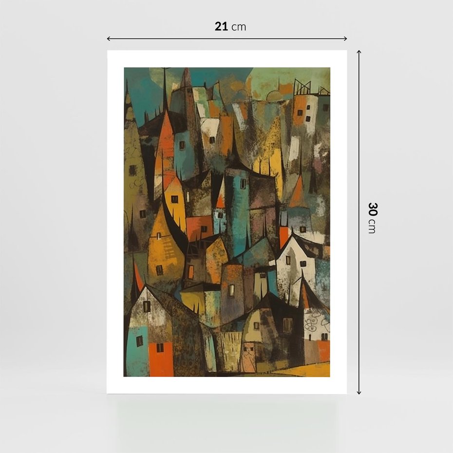 Plakat bez ramy 21x30 - Przenikające Wizje - abstrakcyjny obraz, sztuka abstrakcji