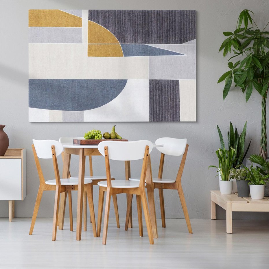 Obraz na płótnie 100x70 - Odbicie wschodzącego jutra - graficzne kształty, geometria