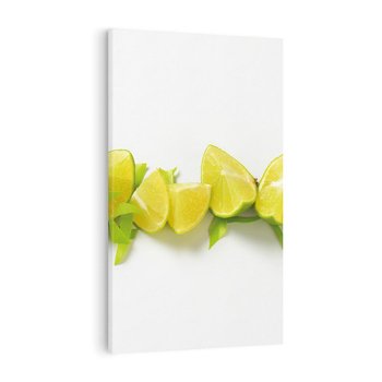 Obraz na płótnie 80x120 - owocowa eksplozja - limonki, owoce