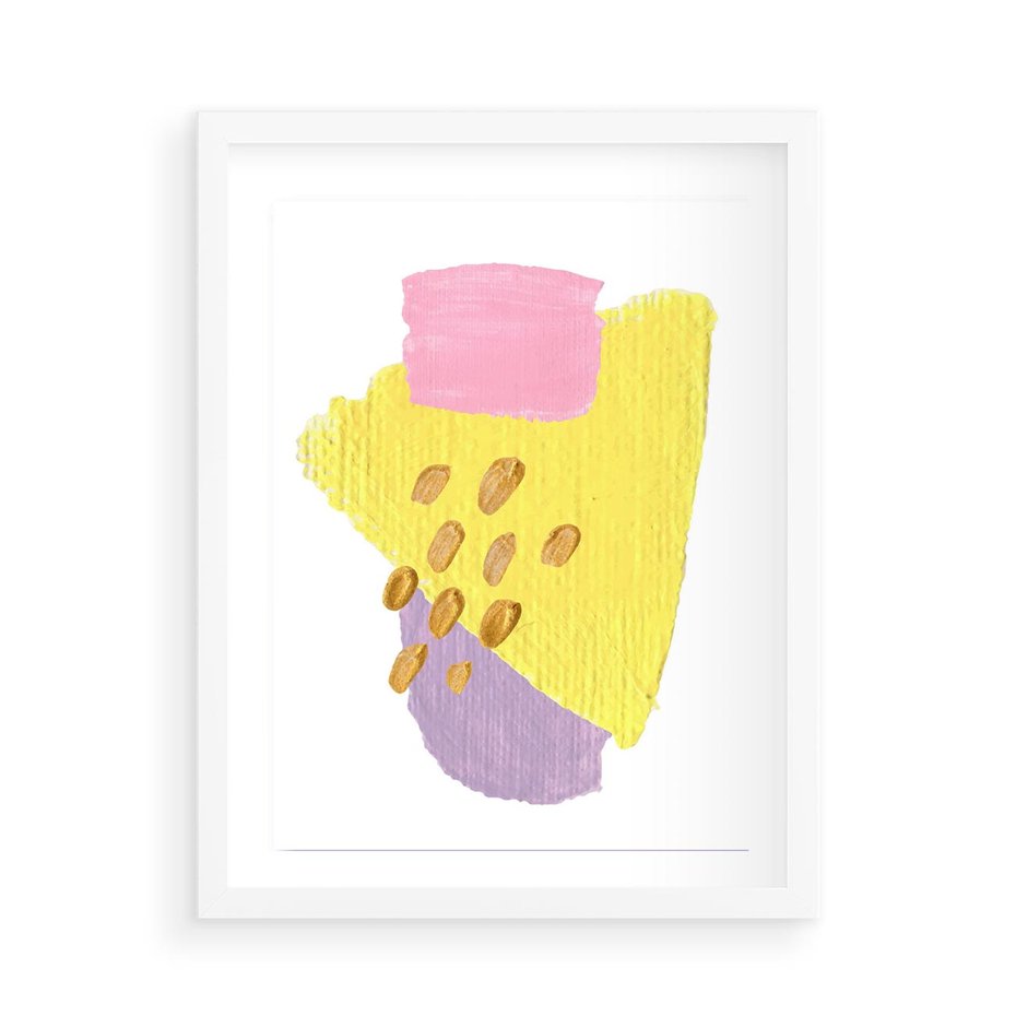 Plakat w ramie 50x70 - Refleksje Akwarelowych Widoków - akwarela, minimalizm - rama biała