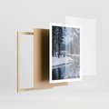 Plakat w ramie 50x70 - Śnieżne cuda - zima, las - rama drewno