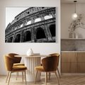 Obraz w ramie 120x80 - Koloseum w Czarnej Bieli - antyczna architektura, koloseum - rama biała