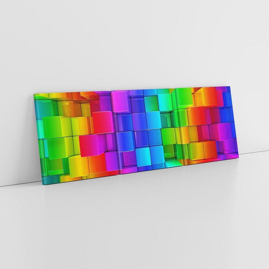 Obraz na płótnie 120x40 - Mozaika Abstrakcji: Trójwymiarowe Kompozycje - abstrakcja, 3d