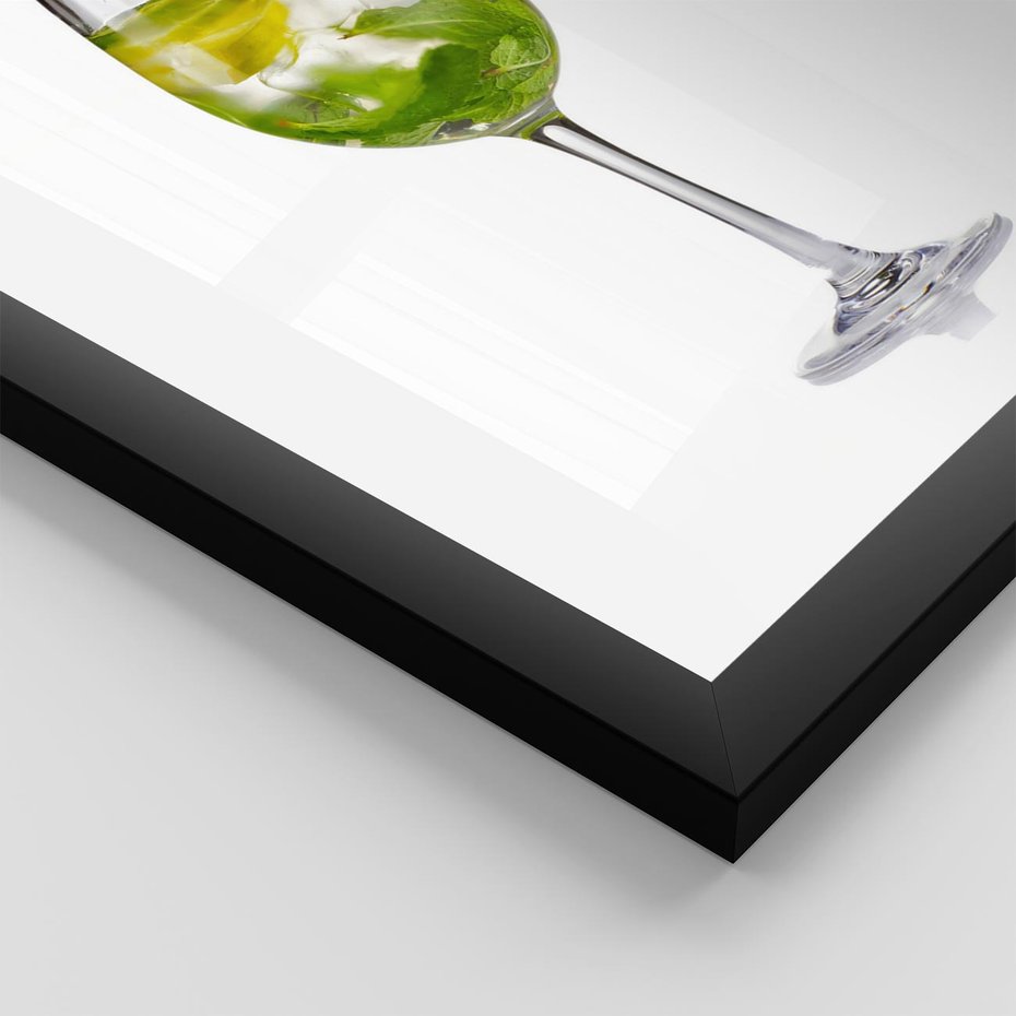 Plakat w ramie 30x40 - Limonkowy drink w letnim stylu - drink, limonka - rama czarna