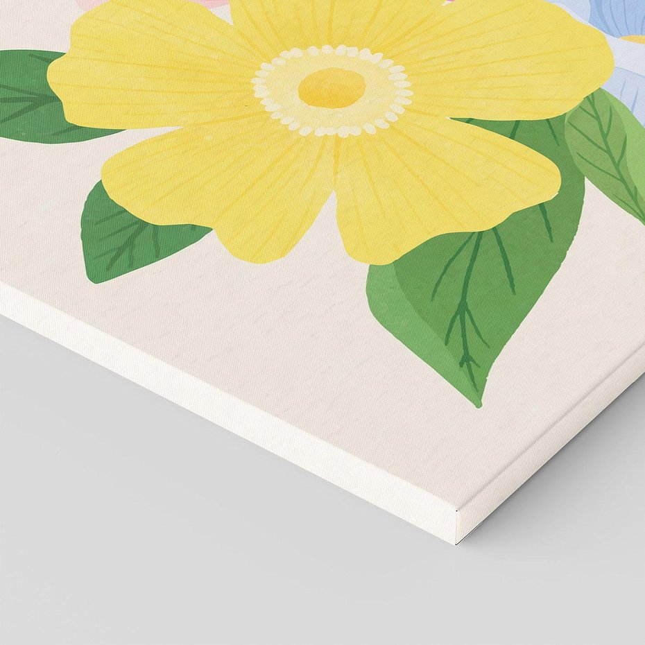 Obraz na płótnie 120x80 - Kwiatowy Uśmiech - kwiaty, akwarela