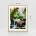 Plakat w ramie 30x40 - Idylliczny strumyk w urokliwym lesie - strumyk, las - rama drewno