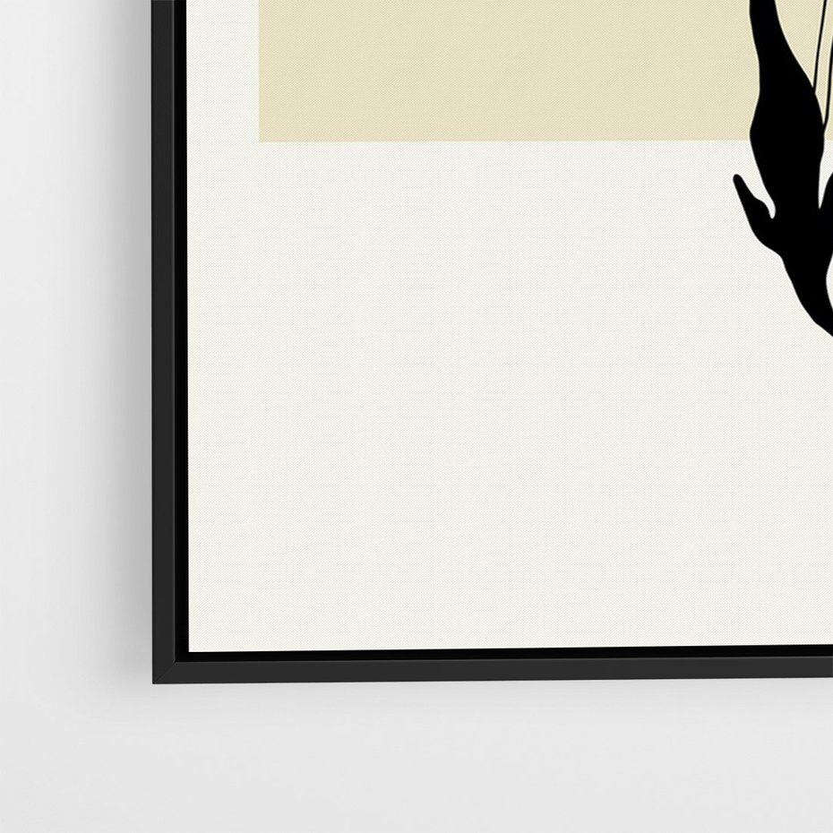 Obraz w ramie 70x100 - Kwiatowe Płótno - kwiaty, typografia - rama czarna