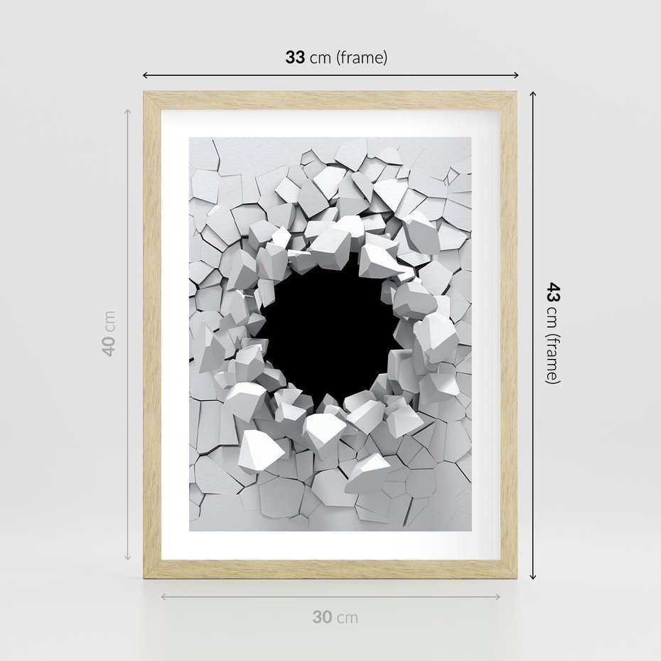 Plakat w ramie 30x40 - Nowoczesna Abstrakcja - grafika, nowoczesna - rama drewno