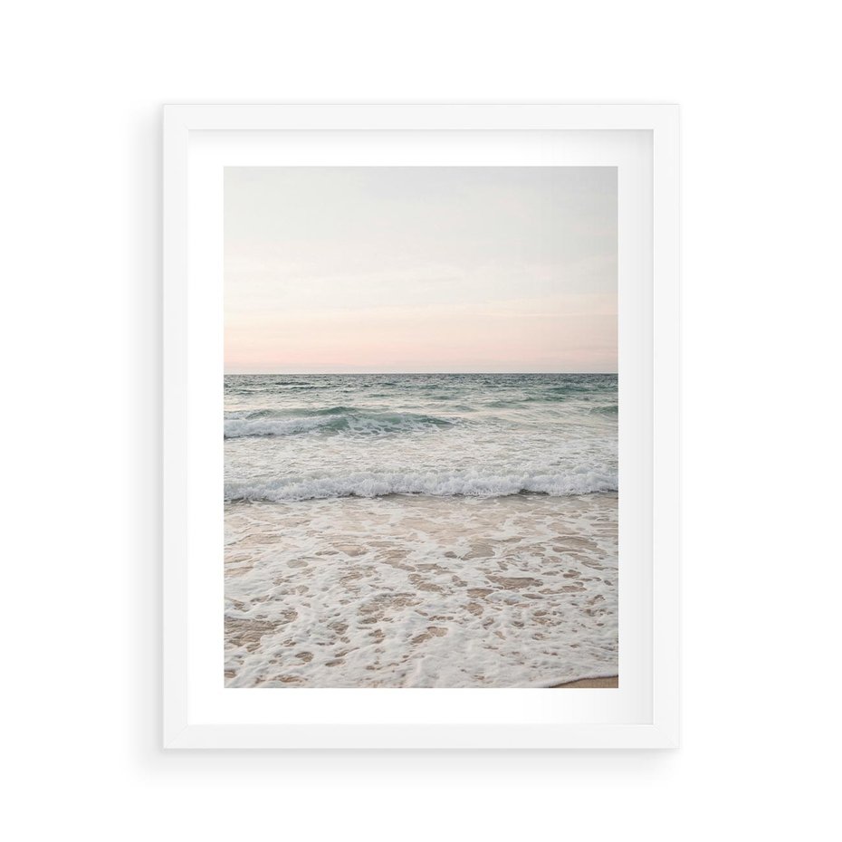 Plakat w ramie 40x50 - Krajobraz Morza i Fal - morze, fale - rama biała