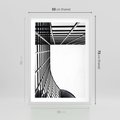 Plakat w ramie 50x70 - Minimalizm Wysokości - architektura, czarno białe zdjęcie - rama biała