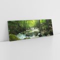 Obraz na płótnie 120x40 - Ukojenie strumienia: Spotkanie z naturą - strumyk, las