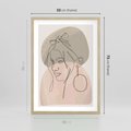 Plakat w ramie 50x70 - Kobieta w Linii: Akwarelowa Harmonia - kobieta one line, grafika - rama drewno