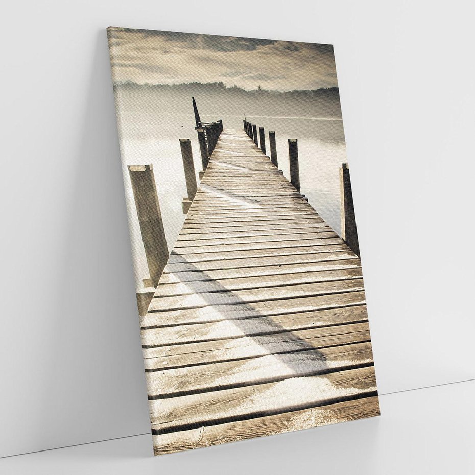 Obraz na płótnie 70x100 - Idylliczny pomost nad jeziorem - pomost, jezioro