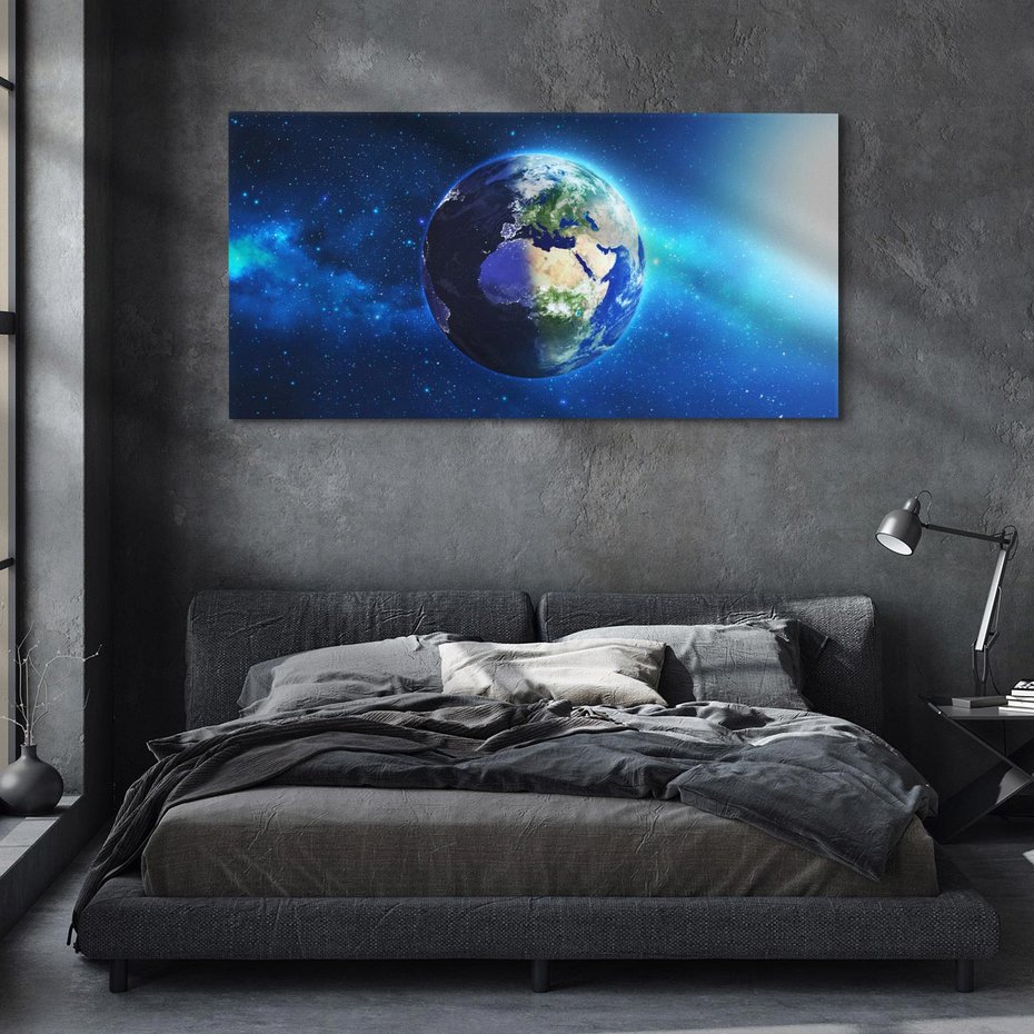 Obraz na płótnie 120x60 - Kosmiczna podróż: Ziemia jako planeta - kosmos, ziemia