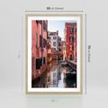 Plakat w ramie 50x70 - Przejażdżka gondolą przez Wenecję - Wenecja, kanały - rama drewno