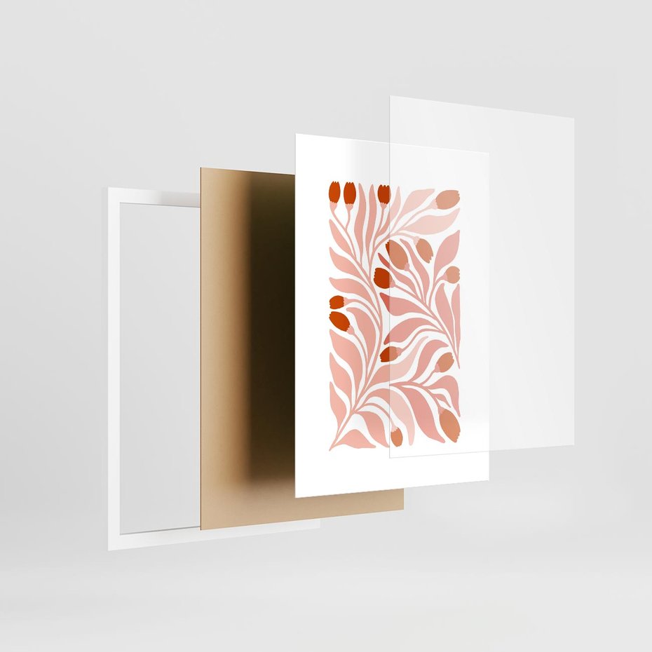 Plakat w ramie 30x40 - Nieskrępowane wyobraźnie kolorów - kwiaty, pastelowe kolory - rama biała