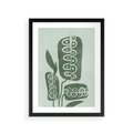 Plakat w ramie 30x40 - Nurtująca Zieleń - abstrakcyjny zielony motyw, skandynawski design - rama czarna