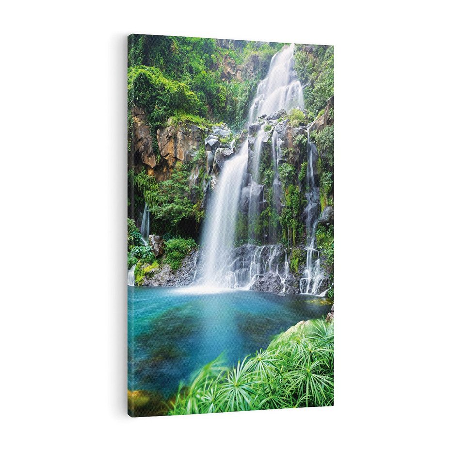 Obraz na płótnie 70x100 - Tropikalny Wodospad - wodospad, tropikalny