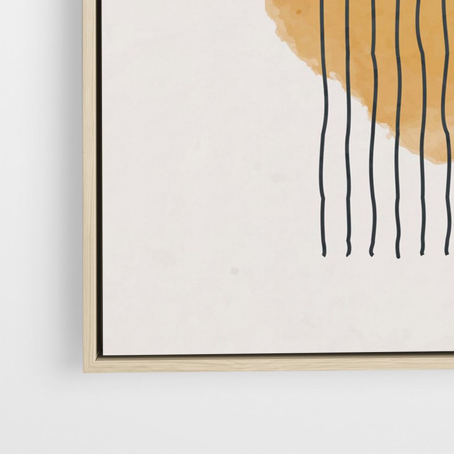 Obraz w ramie 70x100 - Taniec Emocji - abstrakcyjne akwarelowe plamy, nieregularne kreski - rama drewno