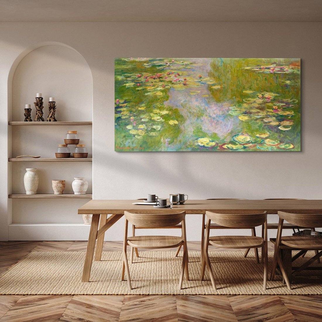 Obraz na płótnie 120x60 - "Lilie wodne" (1919), Claude Monet - Reprodukcja - reprodukcja, obraz na płótnie