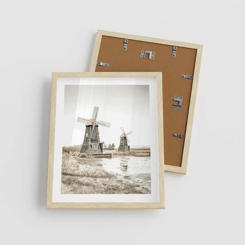 Plakat w ramie 40x50 - Wiejskie Młyny: Rustykalna Fotografia - młyny, rustykalna fotografia - rama drewno