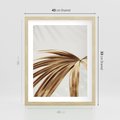 Plakat w ramie 40x50 - Egzotyczny Blask - złote, liście - rama drewno