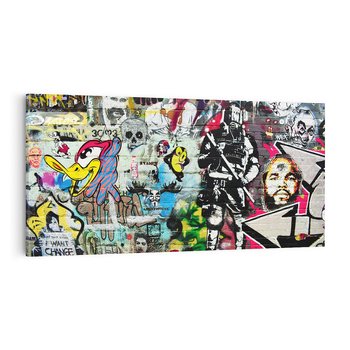 Obraz na płótnie 120x60 - Energiczne wybuchy graffiti - graffiti