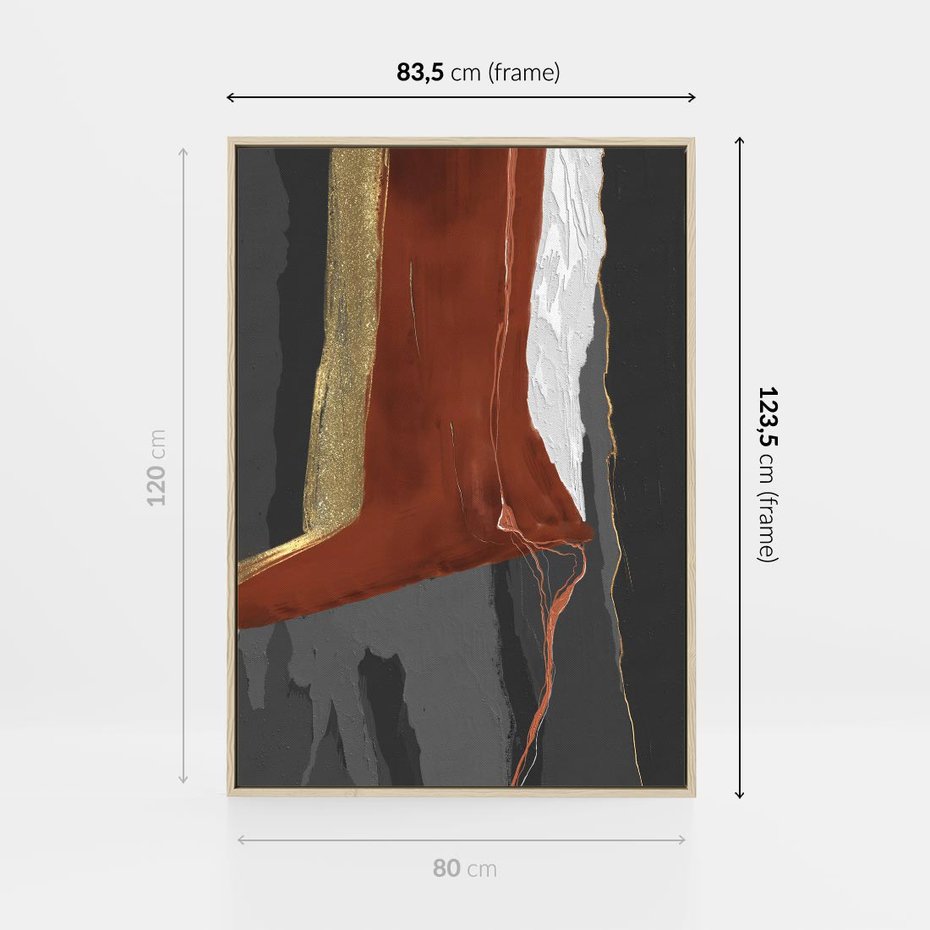 Obraz w ramie 80x120 - Abstrakcyjna impresja - abstrakcja, nowoczesny - rama drewno