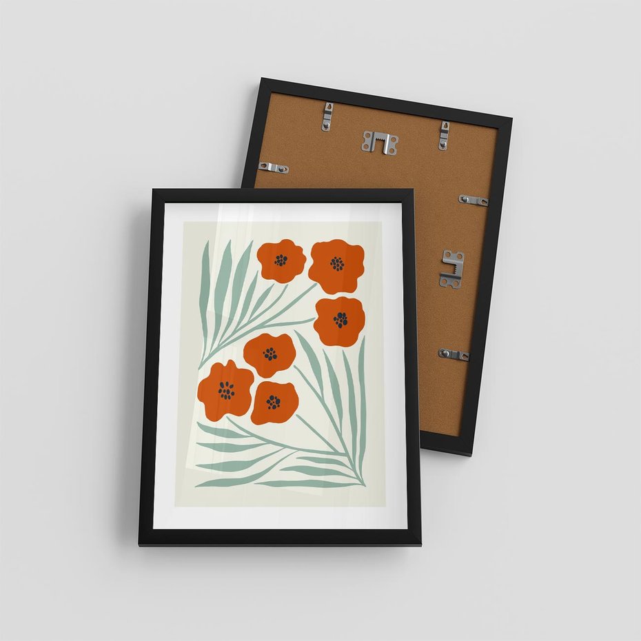 Plakat w ramie 30x40 - Makowe Odkrycie - czerwone kwiaty, maki - rama czarna