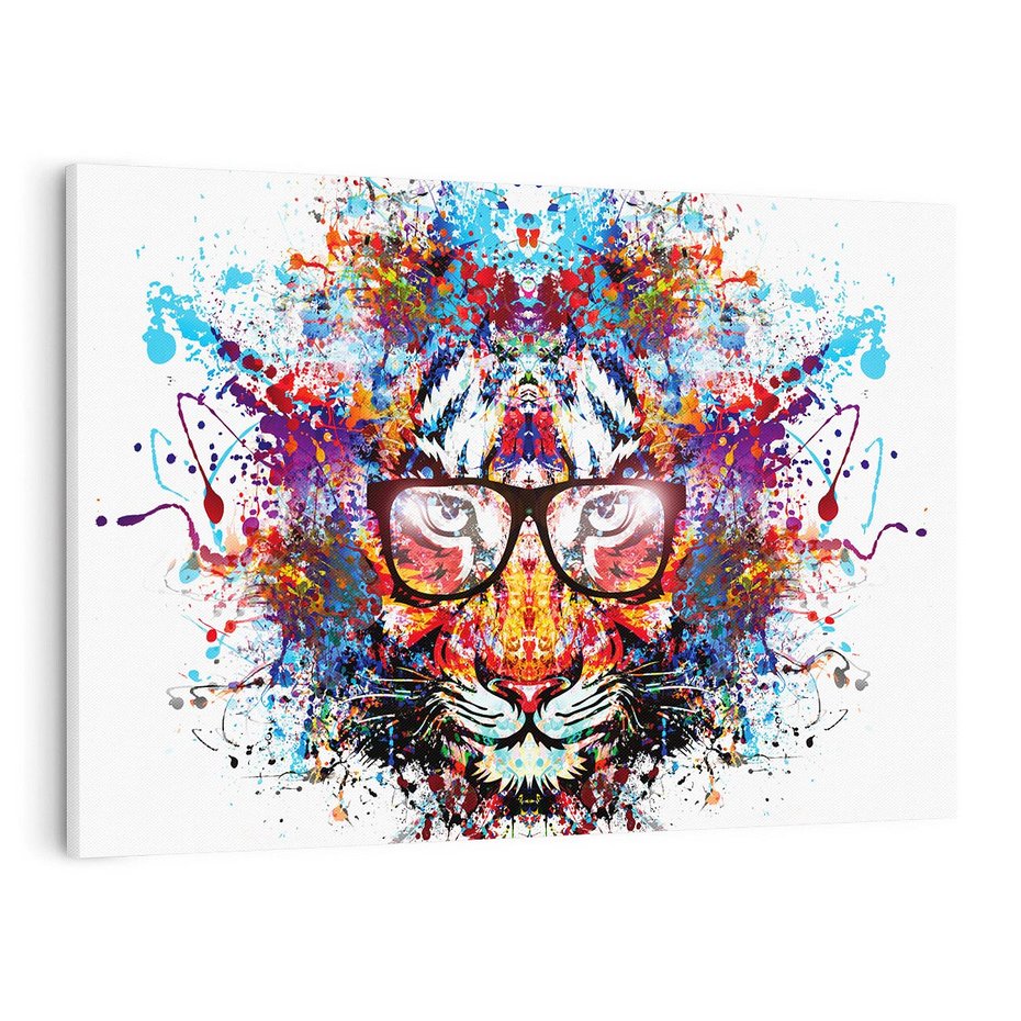 Obraz na płótnie 120x80 - Tygrys w graficznej oprawie - tygrys, grafika