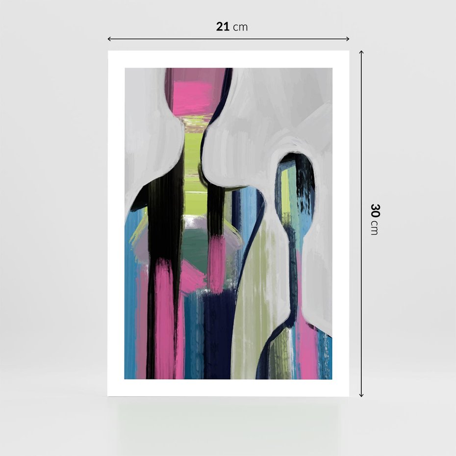 Plakat bez ramy 21x30 - Wnętrza Kształtów - abstrakcyjna sztuka, nowoczesny obraz