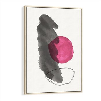 Obraz w ramie 80x120 - Bezczasowe Rytmy - abstrakcyjne nieregularne plamy, czarny - rama drewno