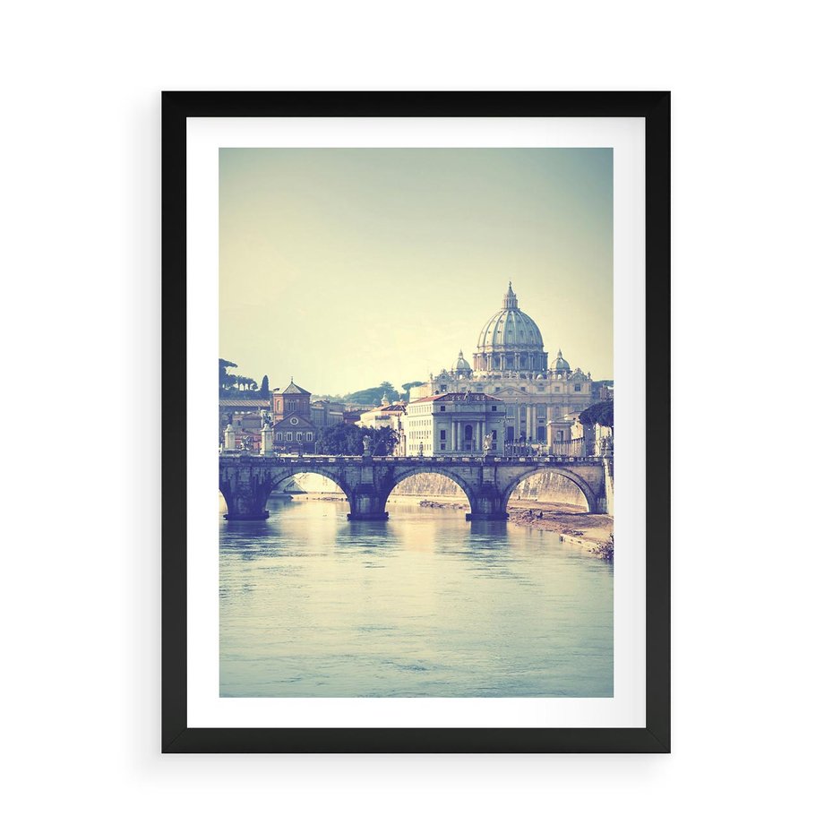 Plakat w ramie 50x70 - Urok włoskiego miasta - Włochy, miasto - rama czarna