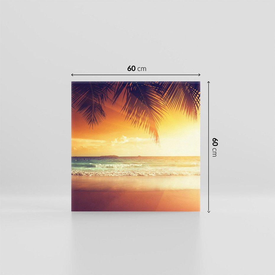 Obraz na płótnie 60x60 - Magia zachodu słońca na Karaibach - Karaiby, zachód