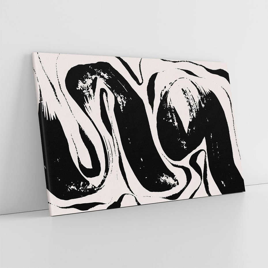 Obraz na płótnie 100x70 - Wibracje w ciemnościach duszy - czarno biała abstrakcja, nieregularne rozmyte linie