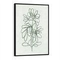 Obraz w ramie 50x70 - Spokojne Poddanie Naturze - zielony plakat, roślinne inspiracje - rama czarna