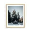 Plakat w ramie 40x50 - Chatka w Górach w Czasie Zimy - chatka w górach, zima - rama drewno