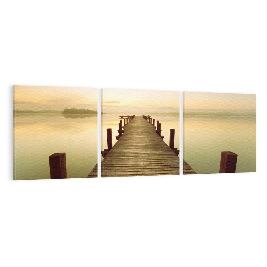 Obraz na płótnie 150x50 - Molo: spacer nad morzem - molo, morze