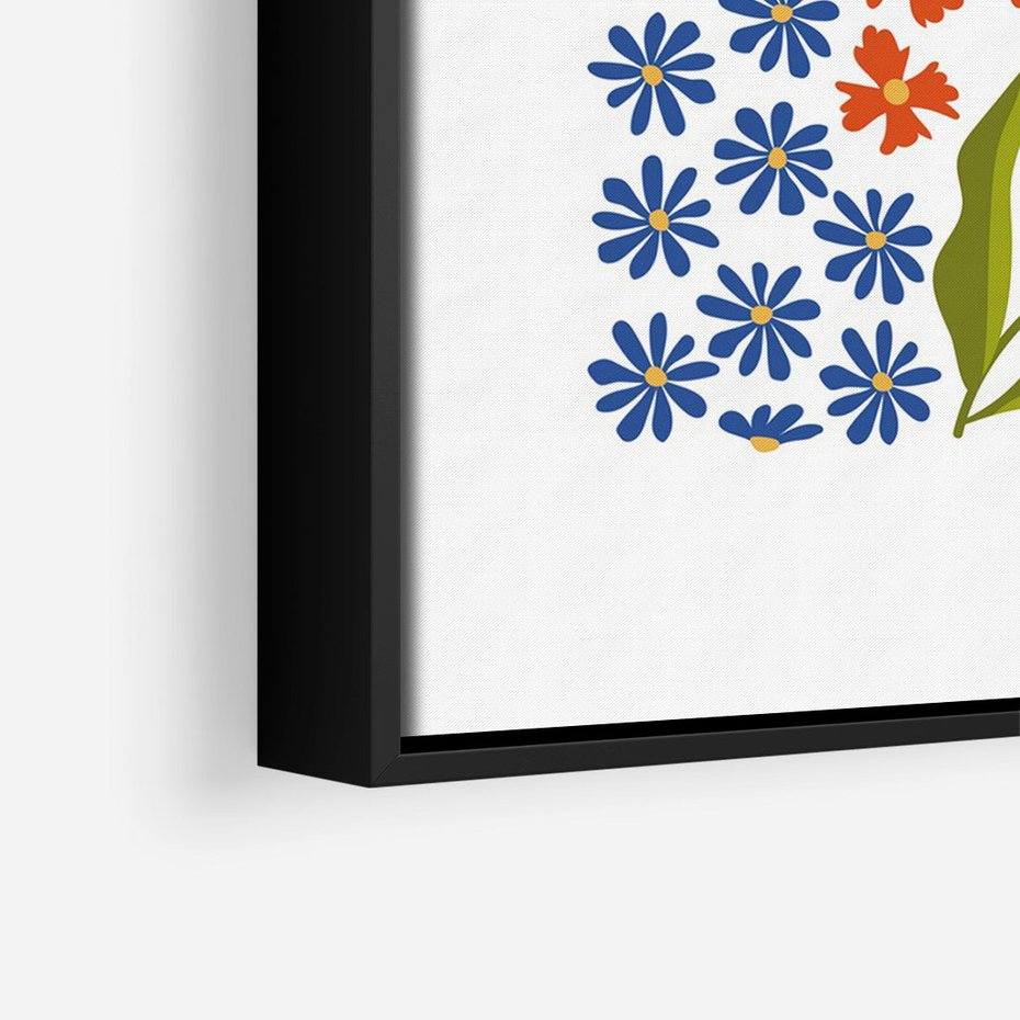 Obraz w ramie 50x70 - Splątane Granice - kwiaty, sztuka nowoczesna - rama czarna