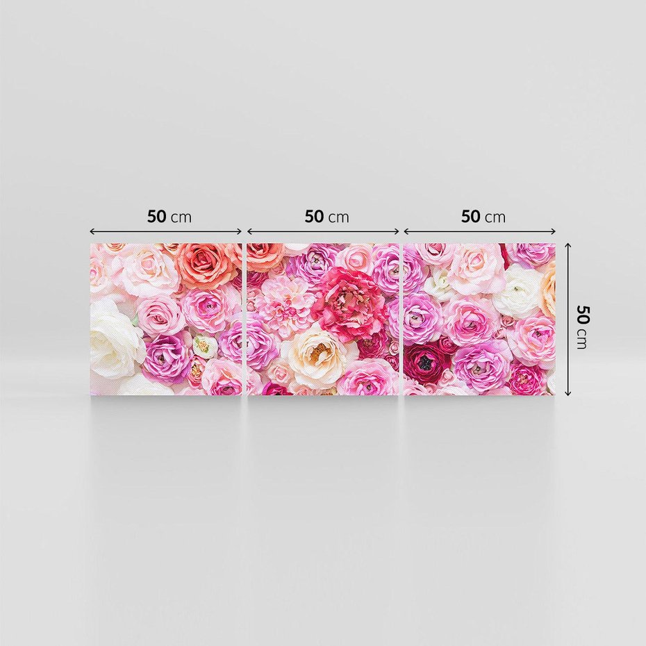 Obraz na płótnie 150x50 - Róże w pełnym rozkwicie - róże, kwiaty