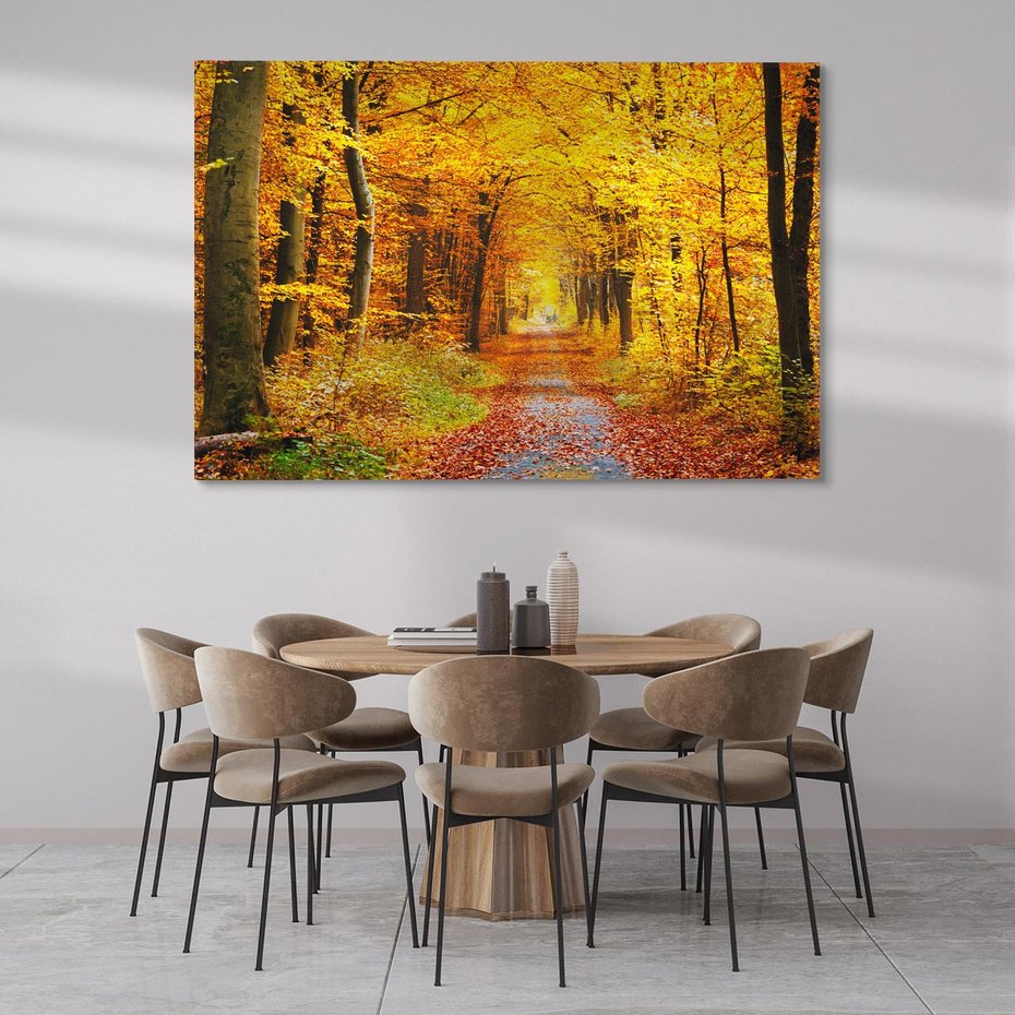 Obraz na płótnie 70x50 - Jesień w lesie - las, drzewa